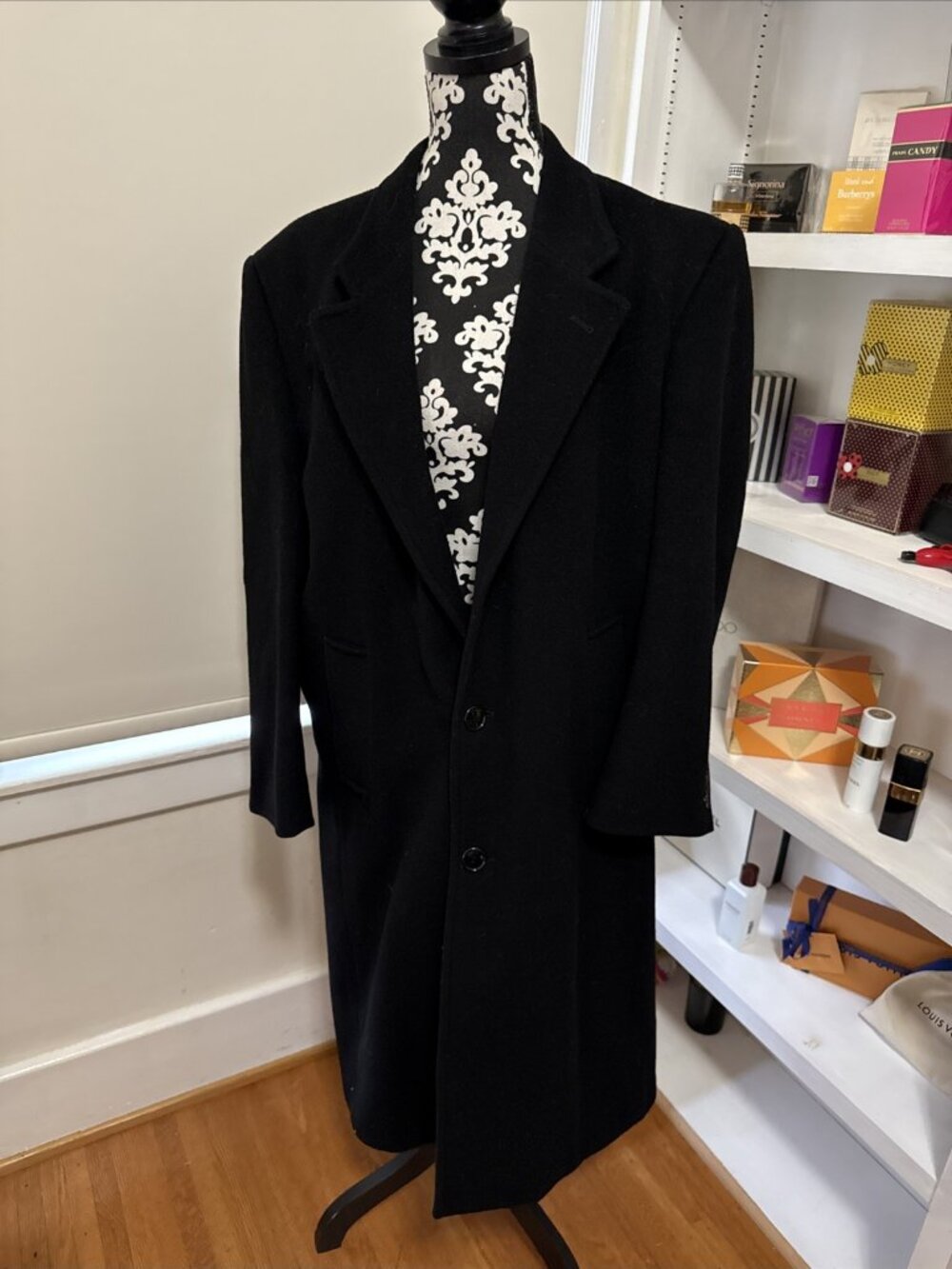 Kasper black Cashmere Blend formal winter coat 14? Bust 46 length 44 in Lovely